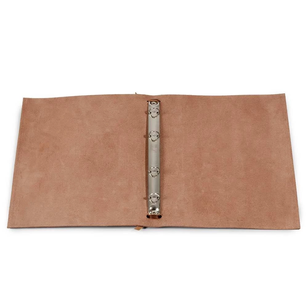 Ring Binder, A5, 4-ring mechanism, leather, dark brown