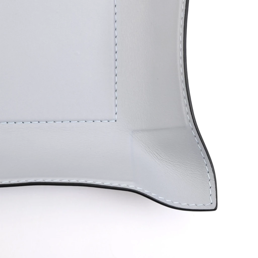 Valet tray square, nappa leather, 20 x 20 cm, ice blue