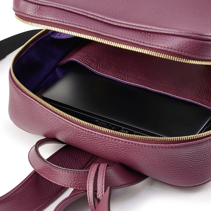 Adri Leather Backpack – Aubergine