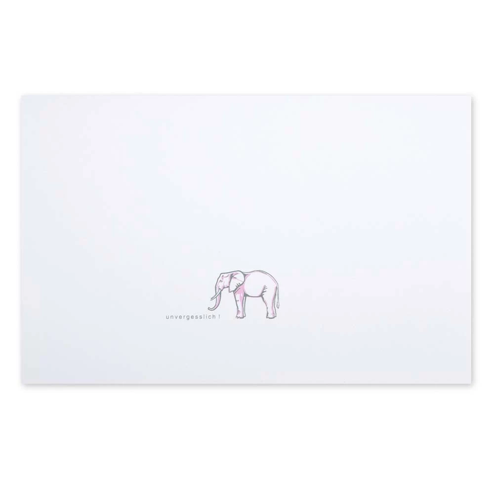 Greeting card elephant unvergesslich !