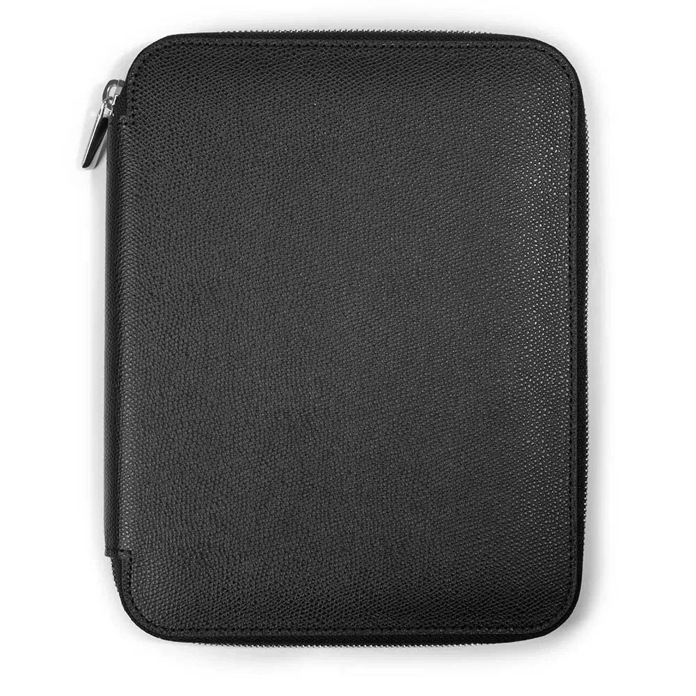 Writing folder with zip, leather