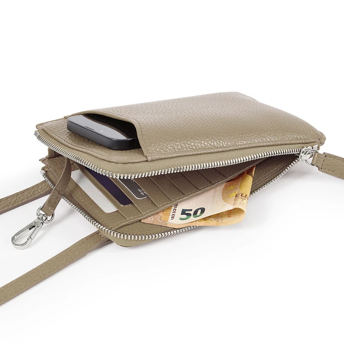 Adri Leather Crossbody Bag – Taupe
