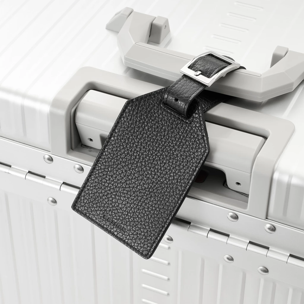 Luggage Tag Adri Leather Black