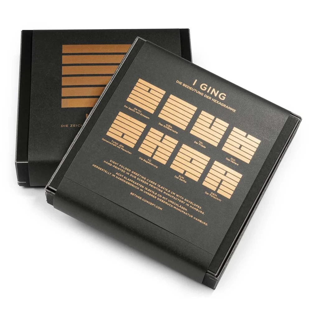 Greeting card set I GING with 8 folding cards