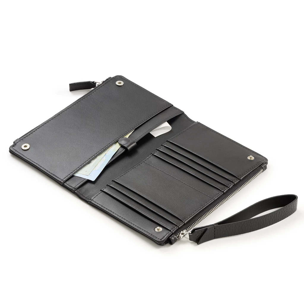 Bethge - Leather Wallet - Double Zip - Adri - Black