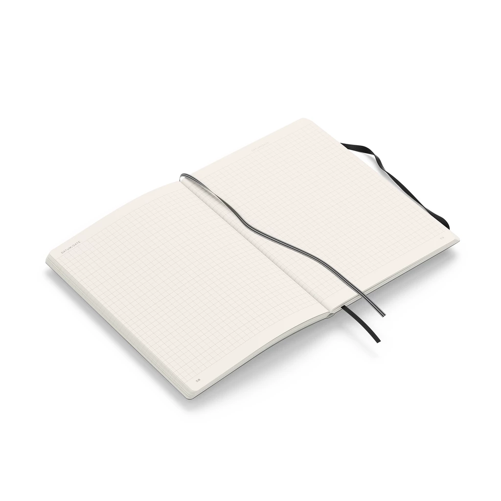 Notebook Medium (A5), Softcover, 123 numbered pages, Black,  squared