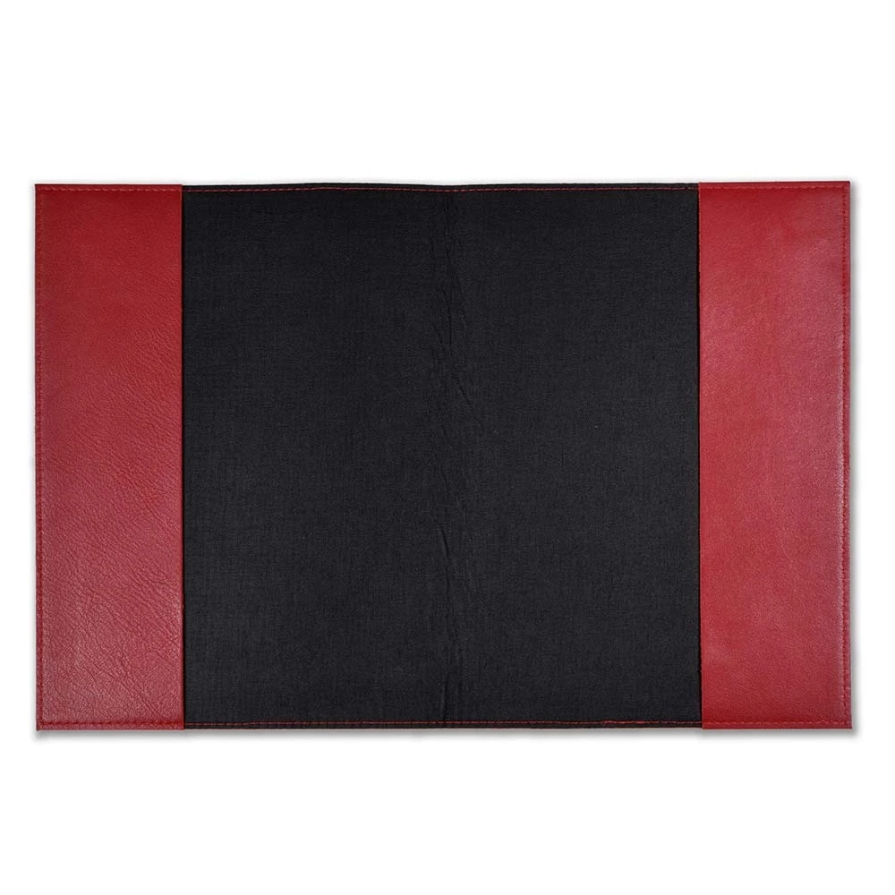 Book cover for DIN A5 books, smooth leather, dark red