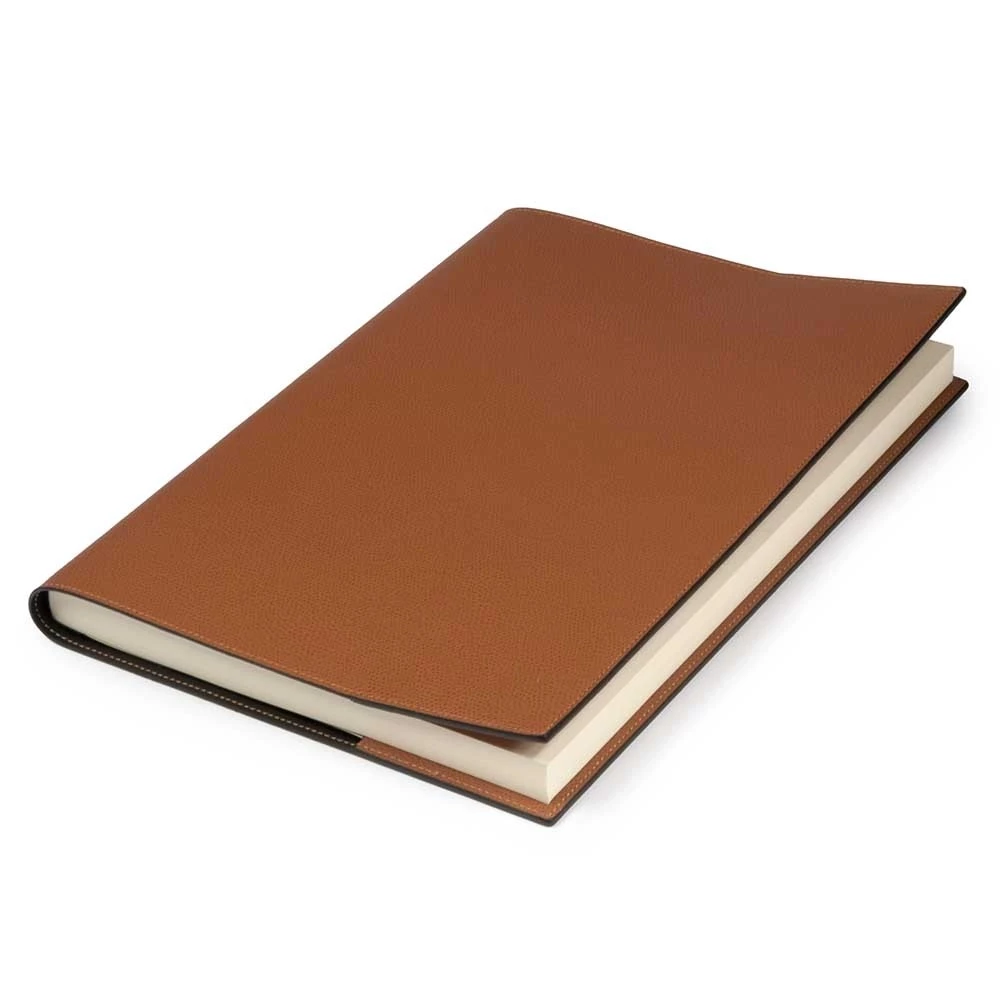 Book cover for DIN A4 books, leather, tan