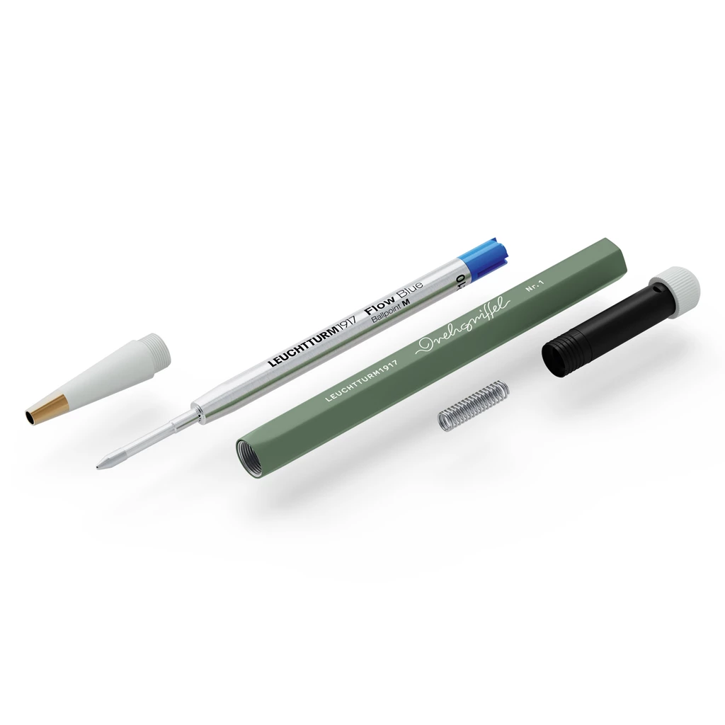 Drehgriffel Nr. 1, Olive - Ballpoint pen with royal blue ink