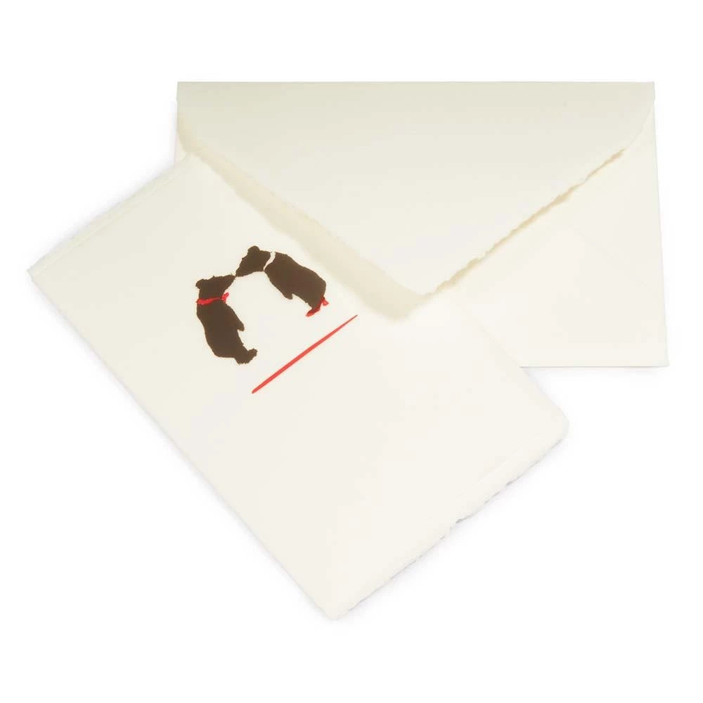 Greeting card bears in love laid paper