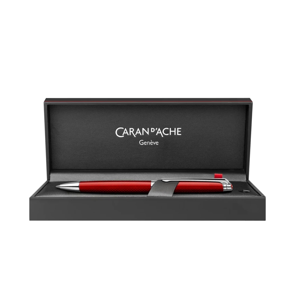 Caran d'Ache Léman Slim Rouge  Carmin Ballpoint Pen, rhod.