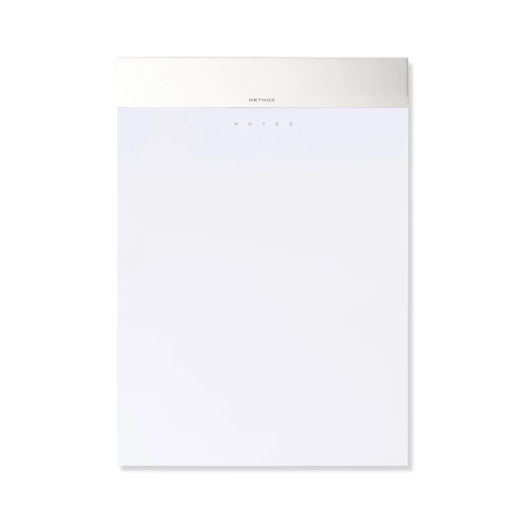 Notepad with Metal Bar, Silver Notes
