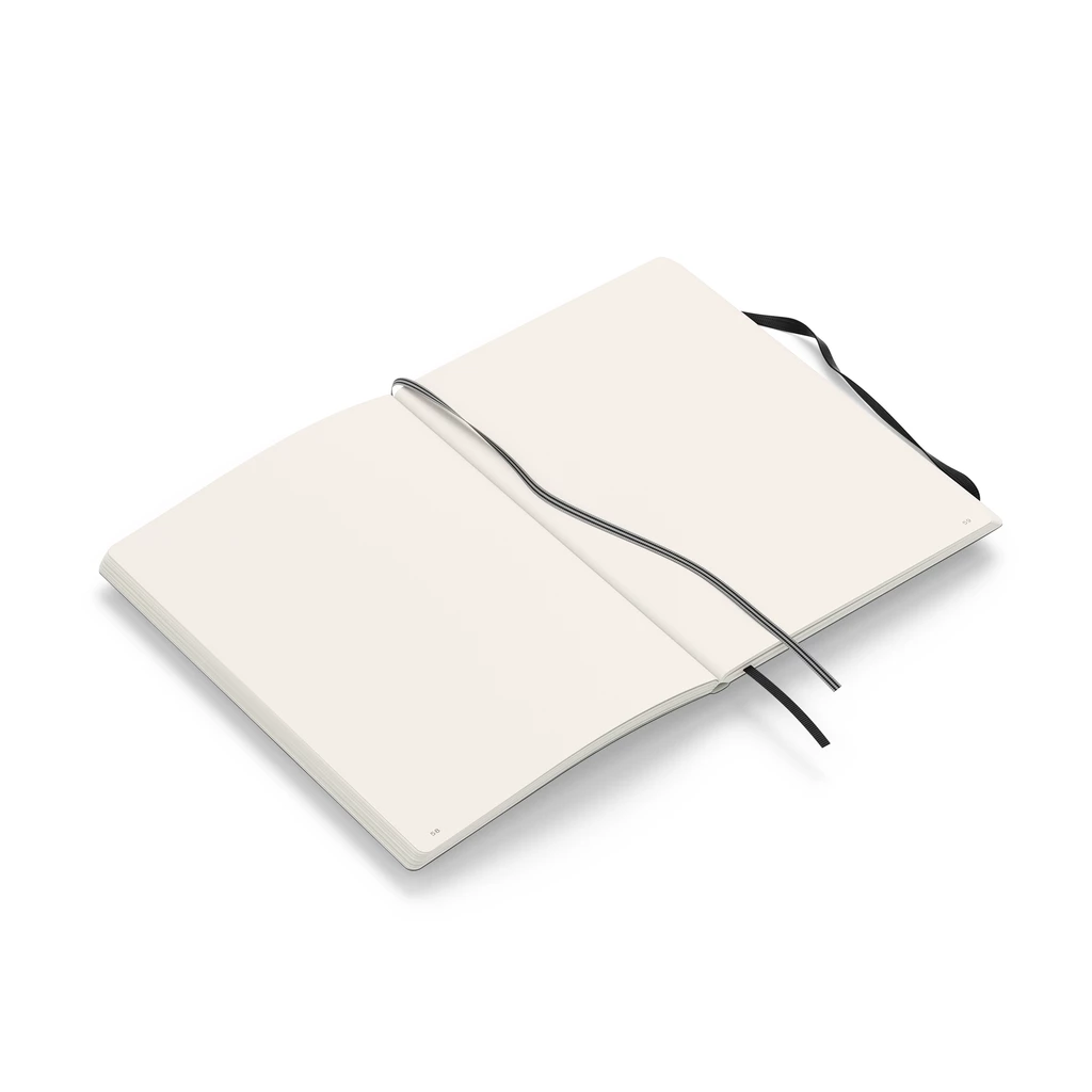 Notebook Medium (A5), Softcover, 123 numbered pages, Black,  plain
