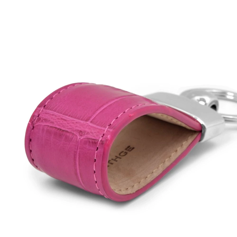 Key Ring, alligator leather, purple