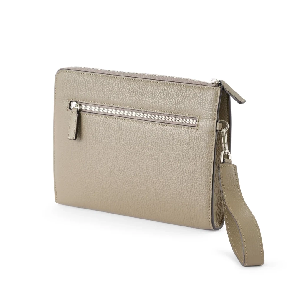 Adri Zip Pouch – Taupe Leather