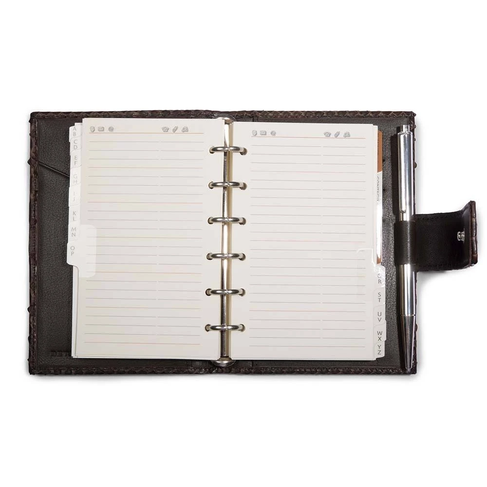 Pocket Organiser, python leather, brown