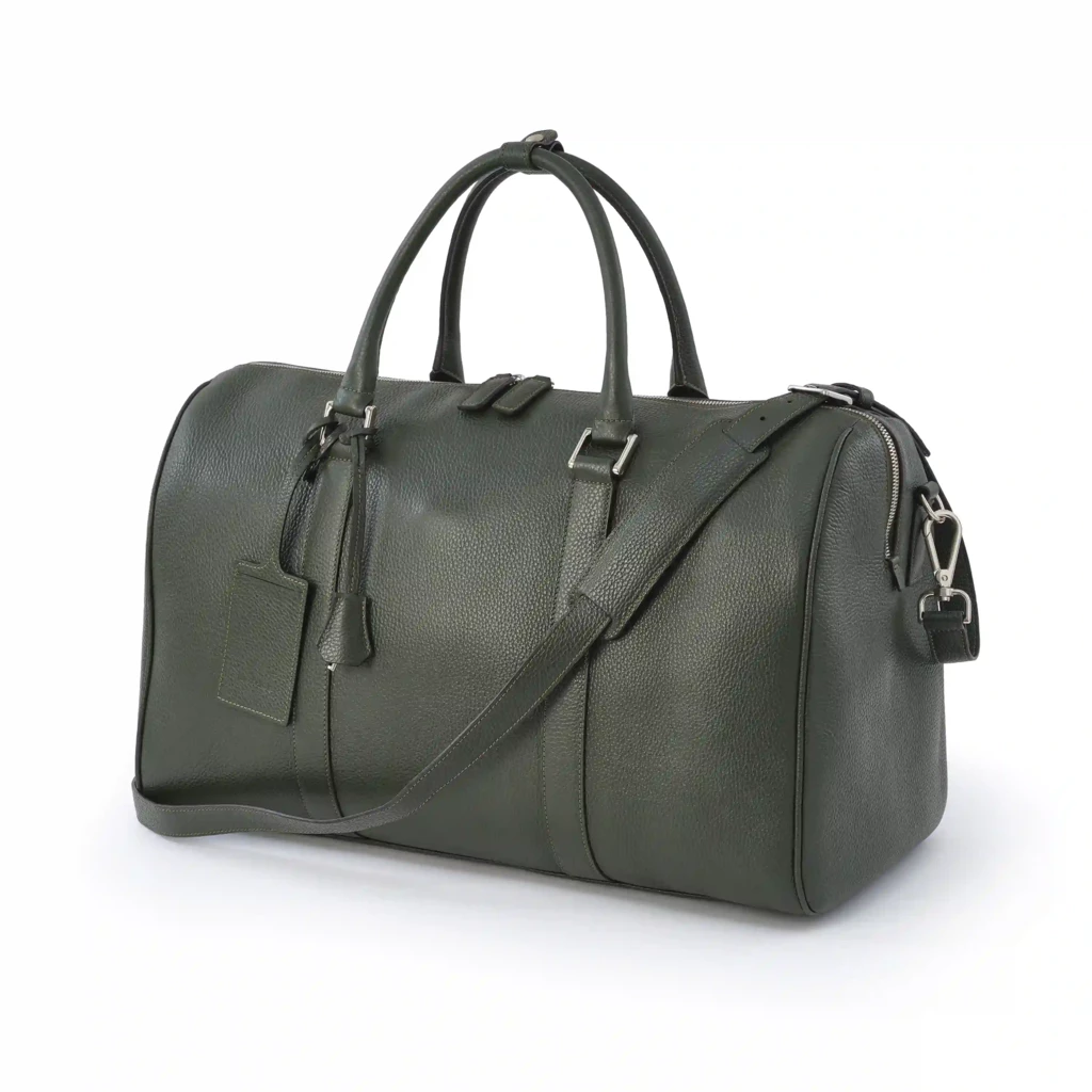 Travel bag Adri, leather, loden