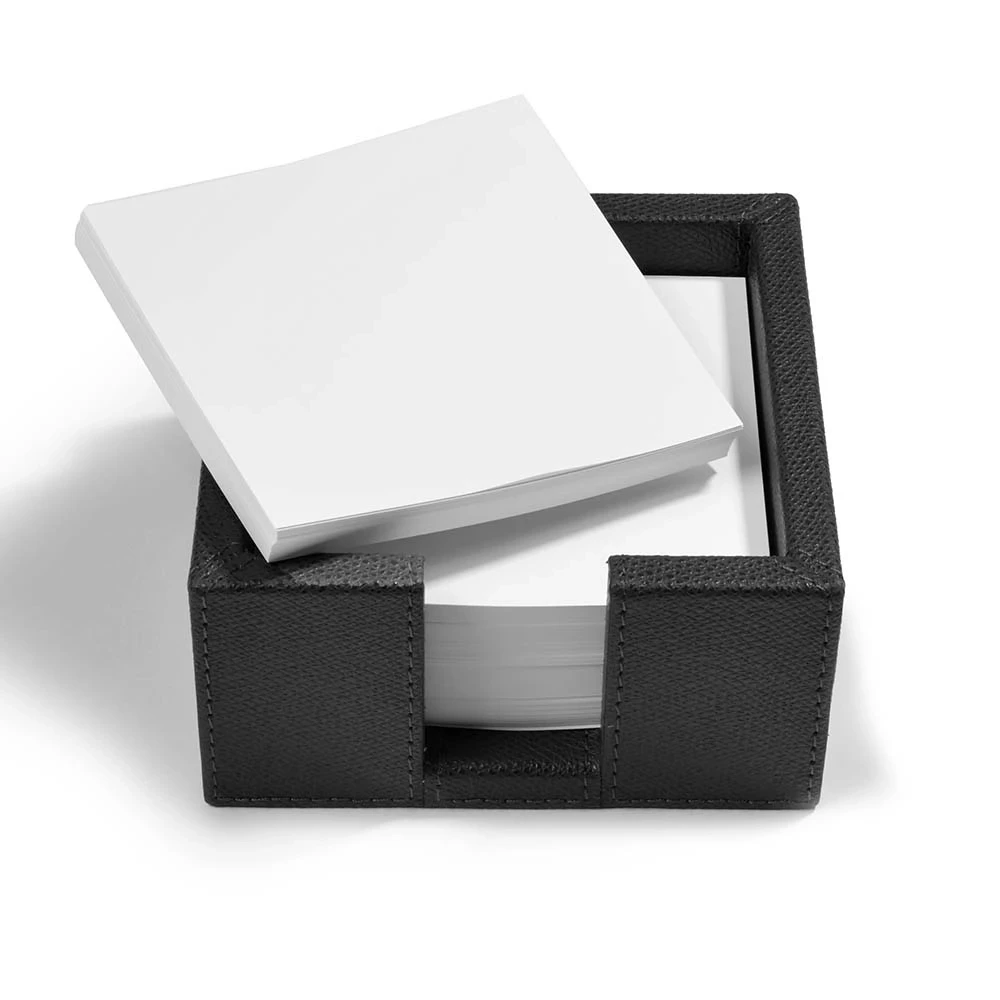 notizzettelbox_quadratisch_leder_15 Note Box, leather, square, dark grey