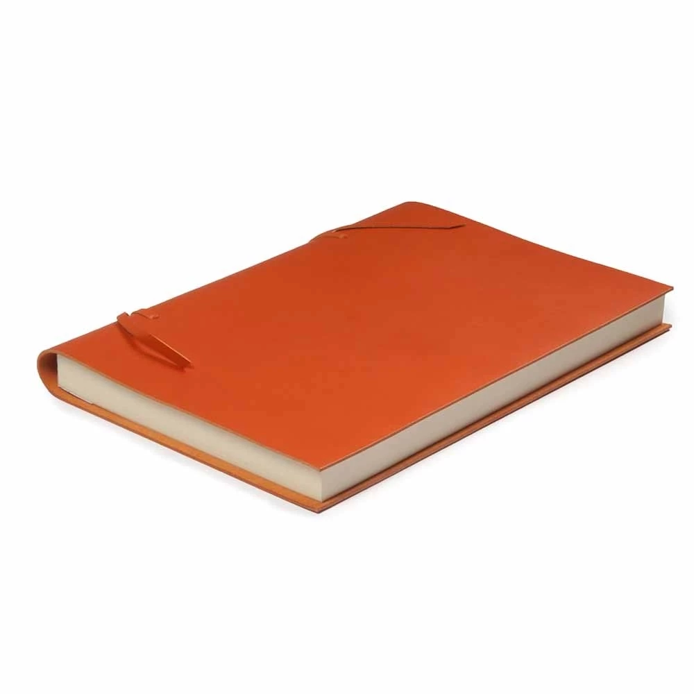 Sketchbook Quadernone, leather, large, orange