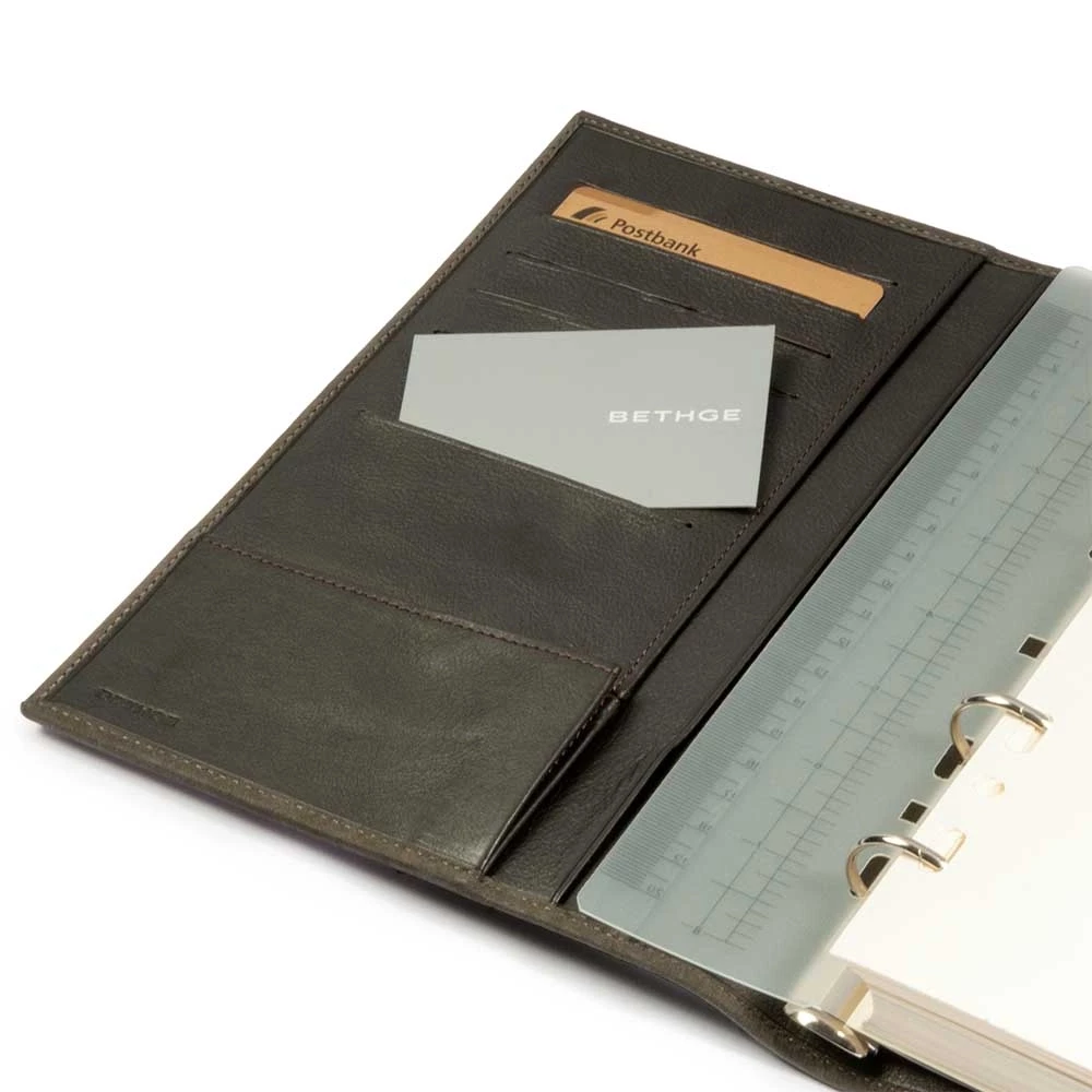 System Planner, stingray leather, black