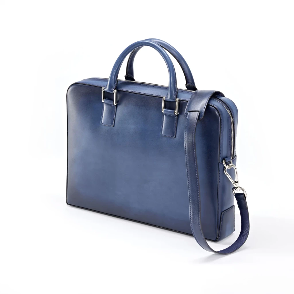 Briefcase Porto Cervo, leather, blue