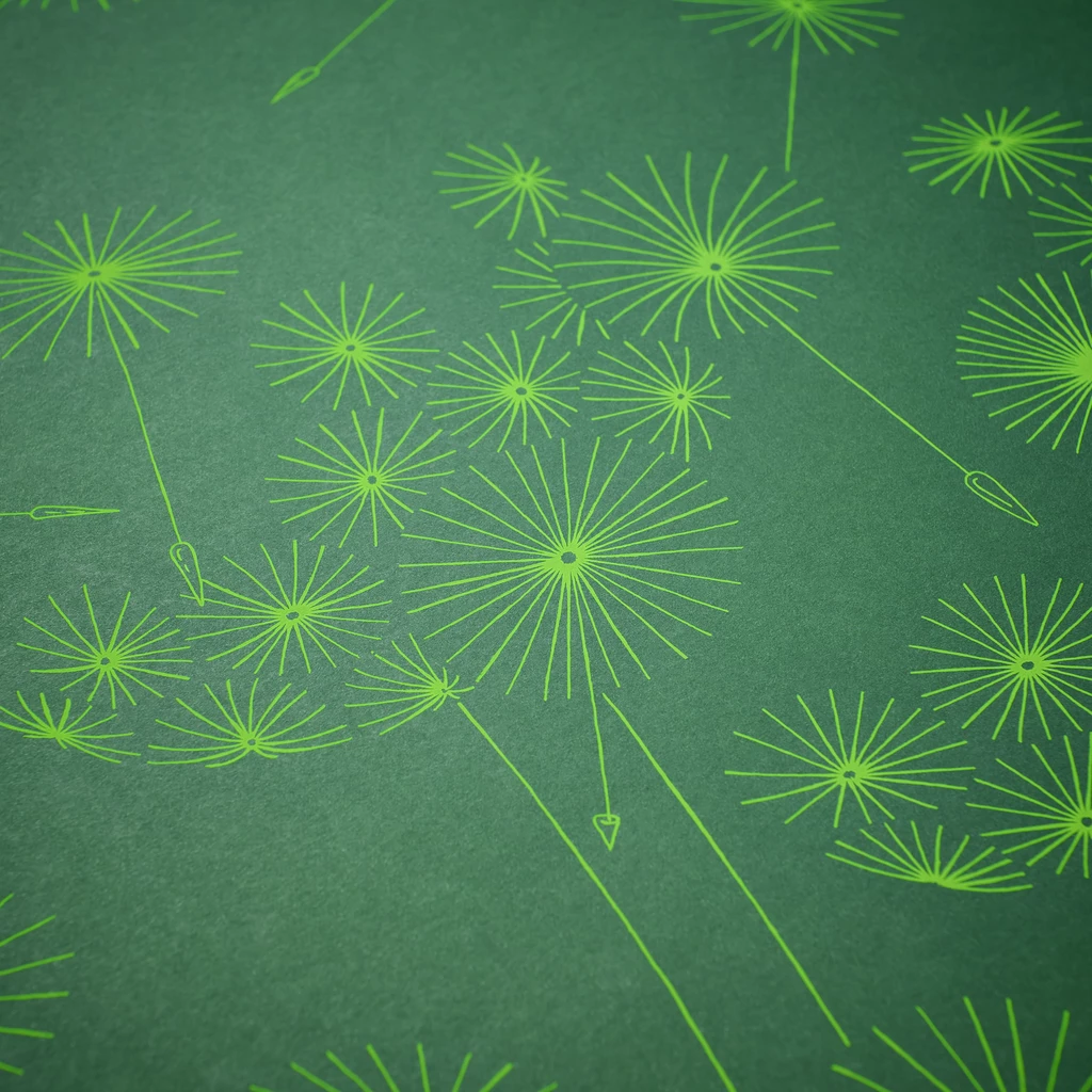 Wrapping paper dandelion green 50 x 70 cm, 3 sheets