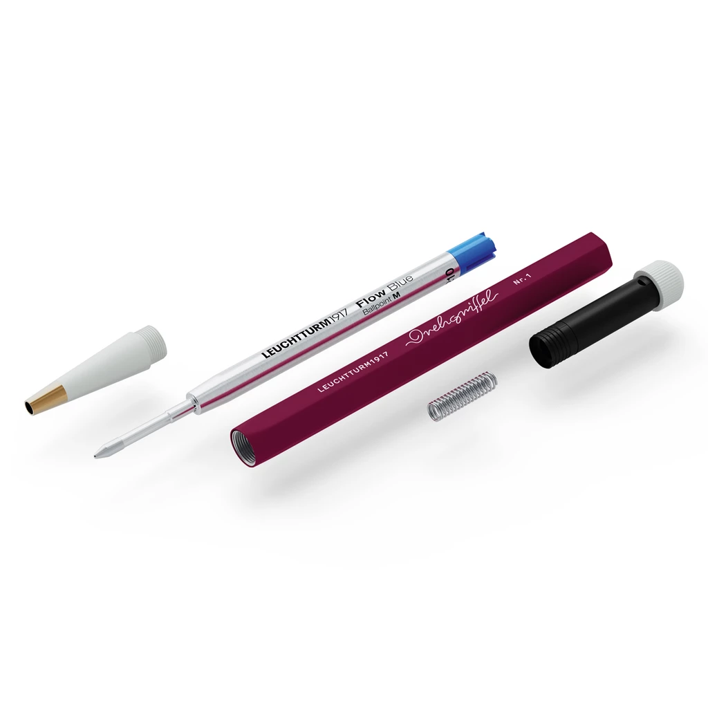 Drehgriffel Nr. 1, Port Red - Ballpoint pen with royal blue ink