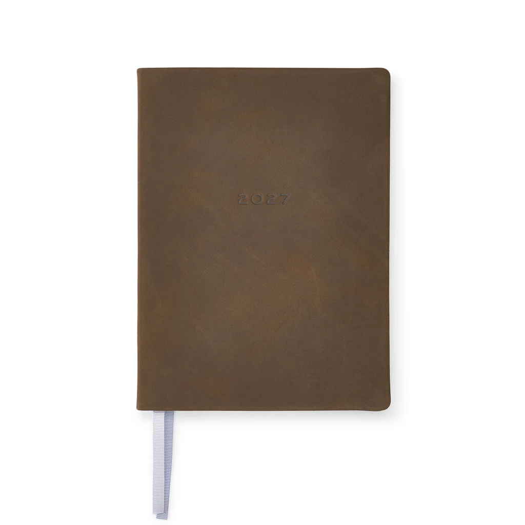Weekly Planner Notes 2027 Tabak Leather