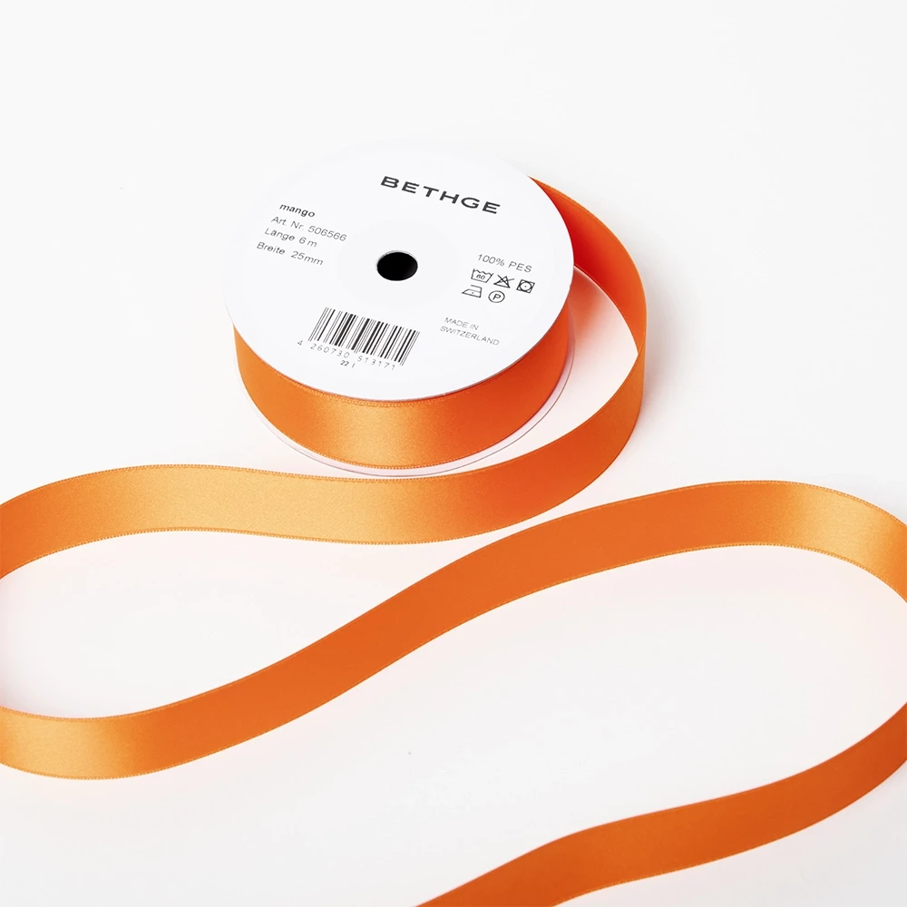 Satin ribbon, Width 25mm, Mango