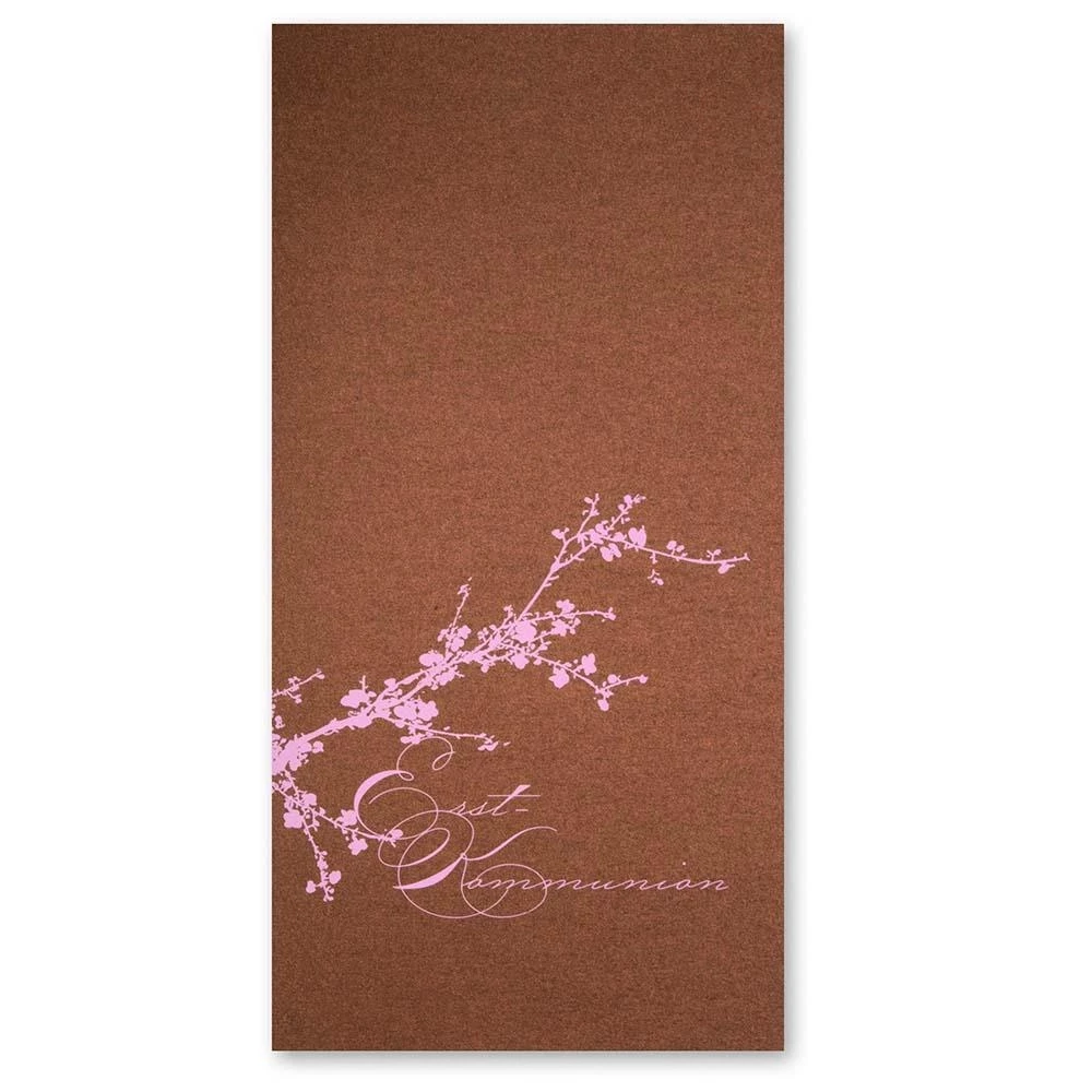 Greeting card cherry blossom First Communion rose