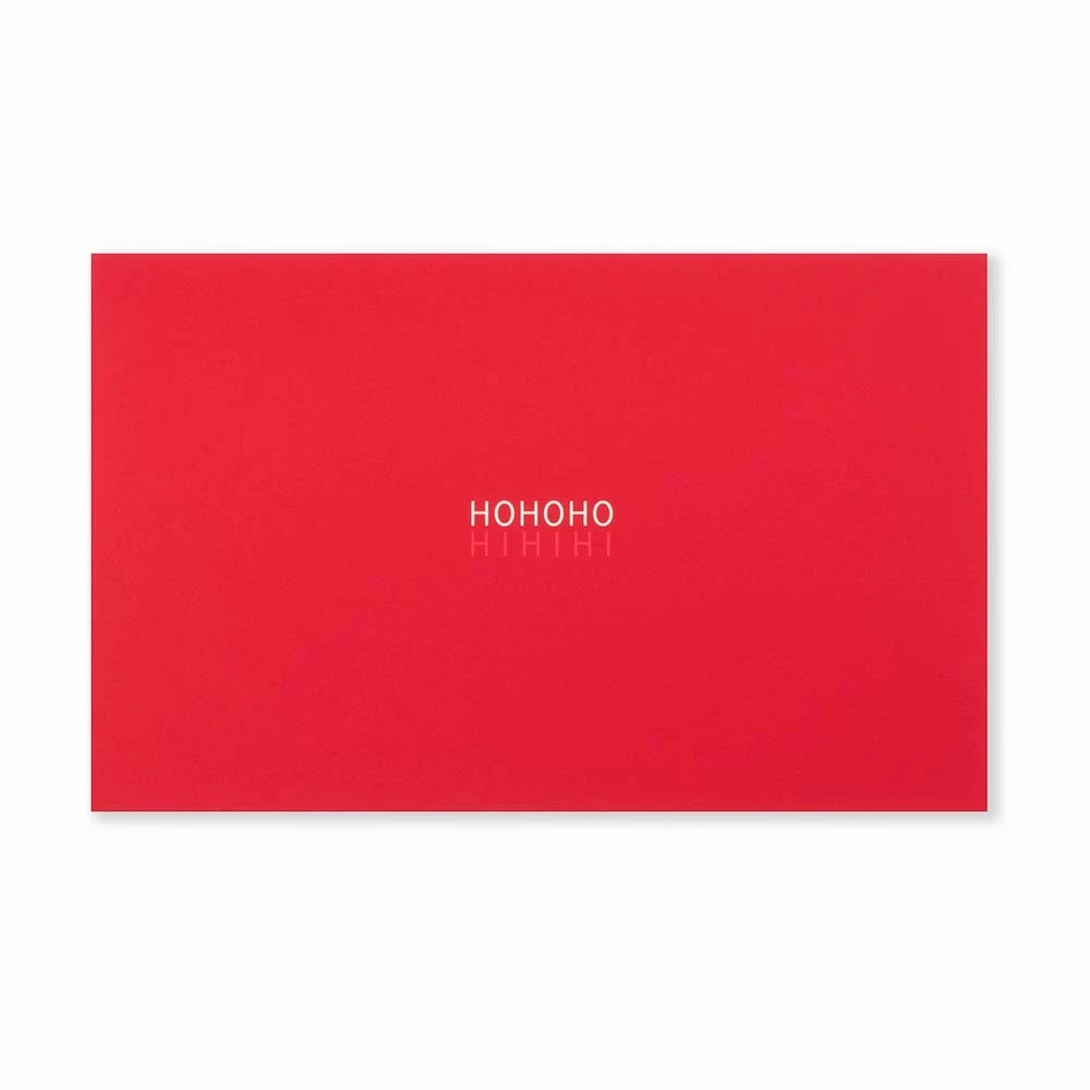 Christmas card Ho Ho Ho Hi Hi  Hi mini pure red