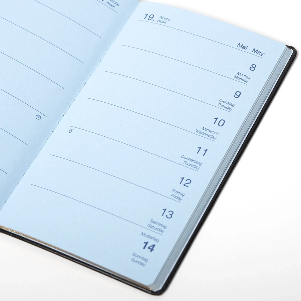 Edition K weekly calendar 2026 Verona black, silver edging