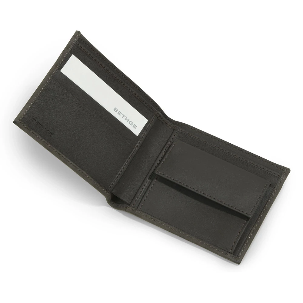 Wallet with Coin Pocket, leather wash, dark grey
