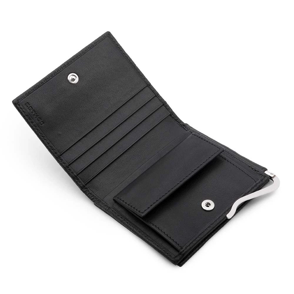 Wallet Doppio with Coin Pocket, Adri, leather, black