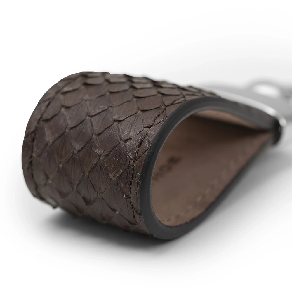 Key Ring, python leather, brown