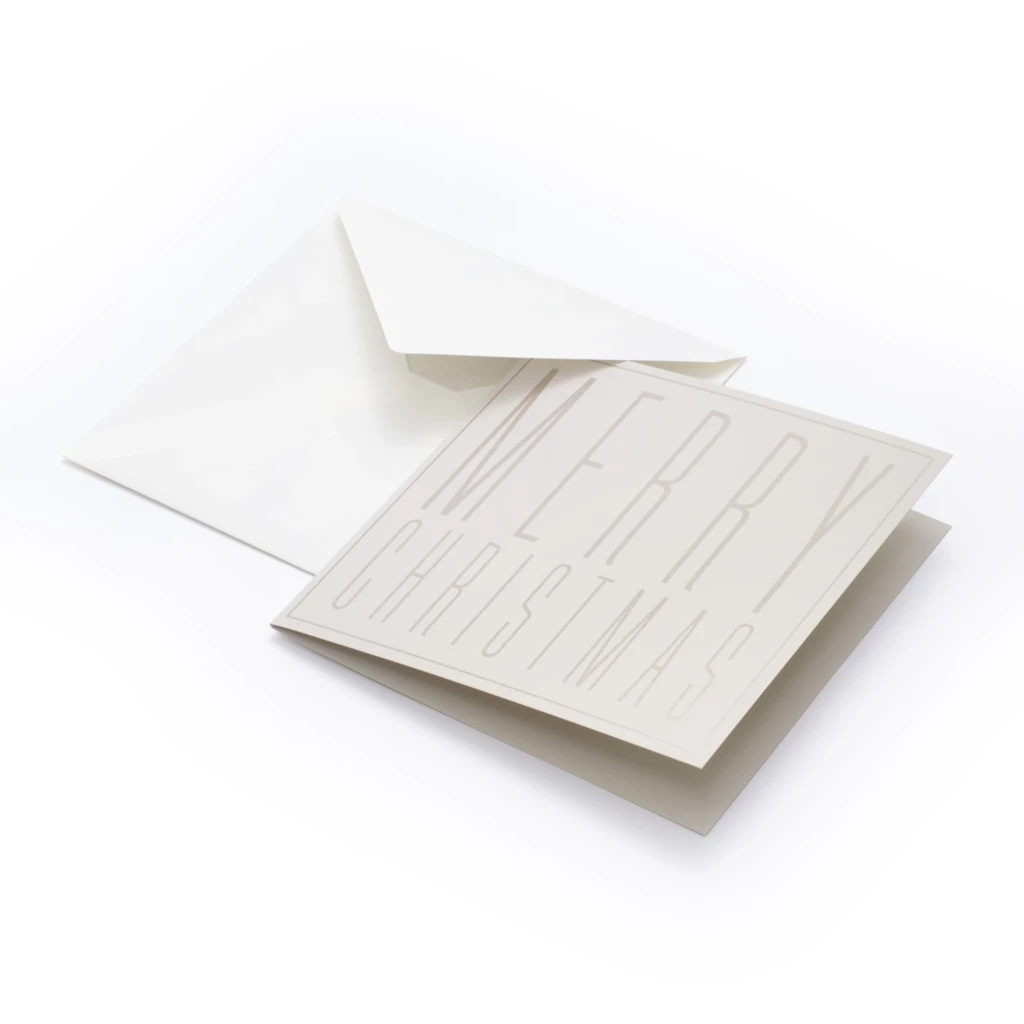 Christmas card typography Merry Christmas pure sand