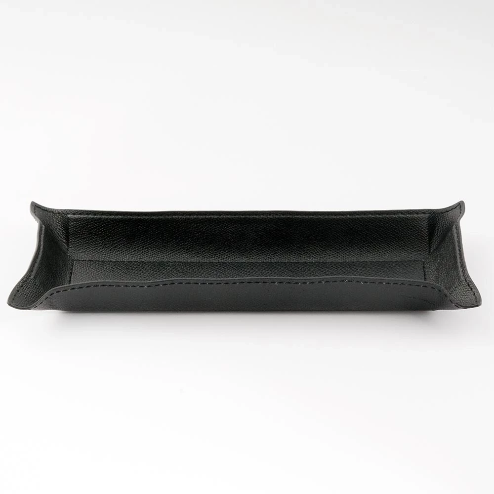 Valet tray rectangular, leather, 32 x 13 cm