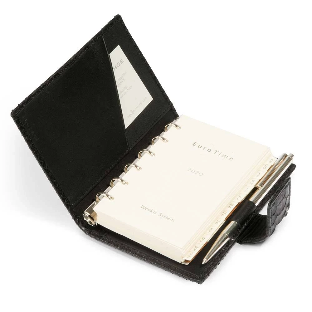 Pocket Organiser, python leather, black