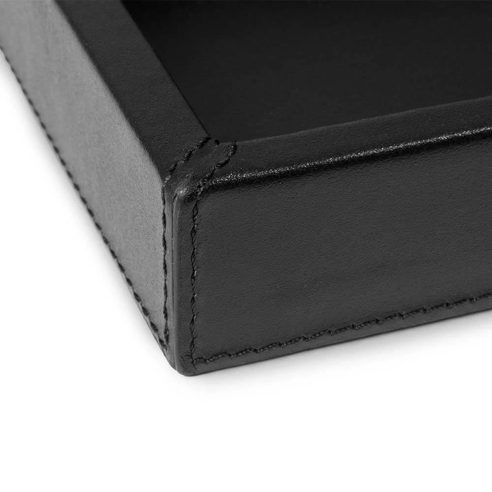 Leather tray, nappa leather, 24 x 12 cm, black