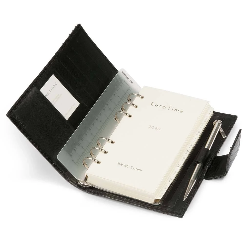 Personal Organiser, python leather, black