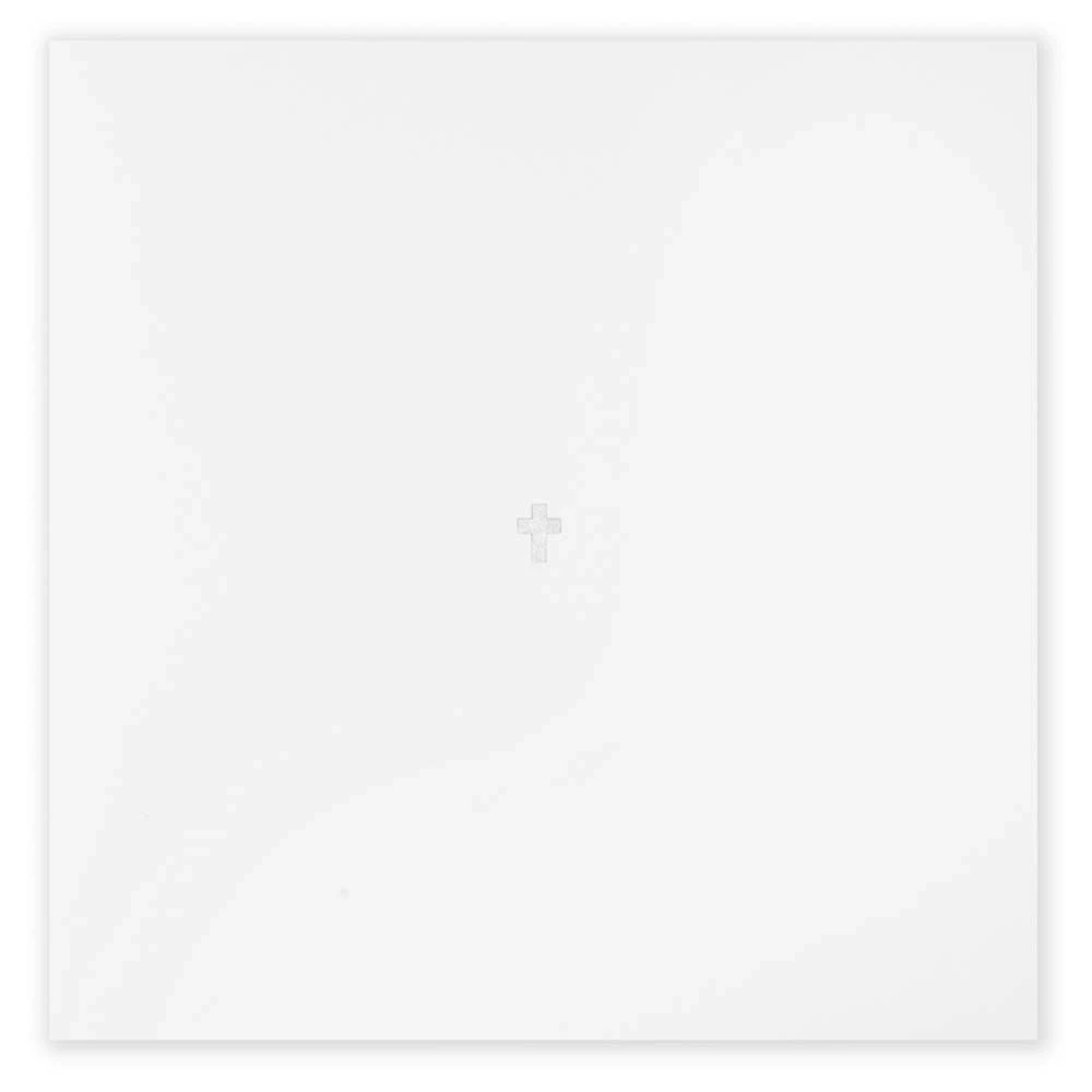 Greeting card condolence cross silver helvetica