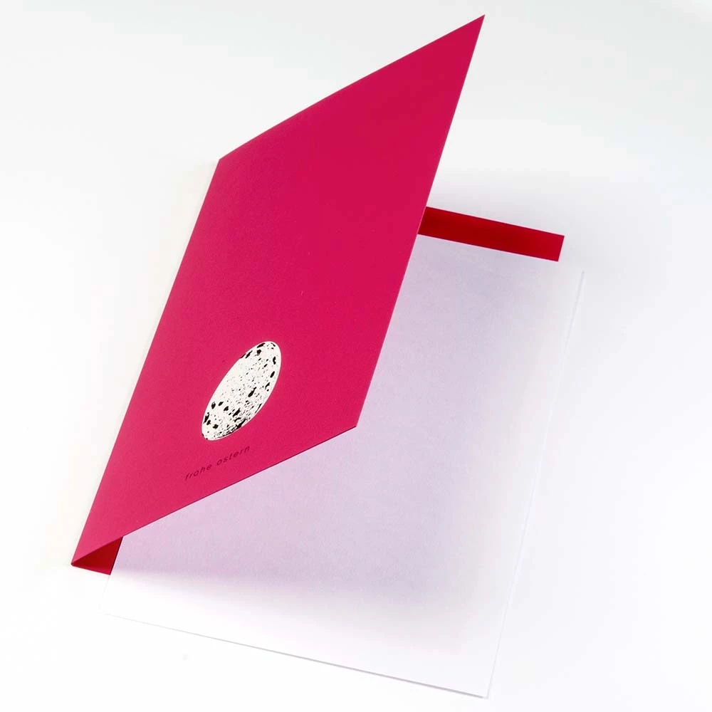 Greeting card quail egg pure pink