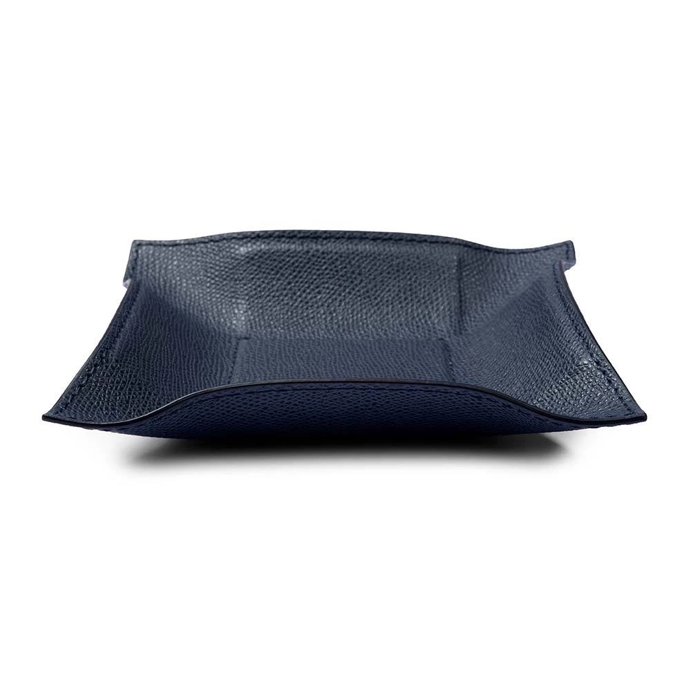 Valet tray square, leather, 15 x 15 cm, dark blue