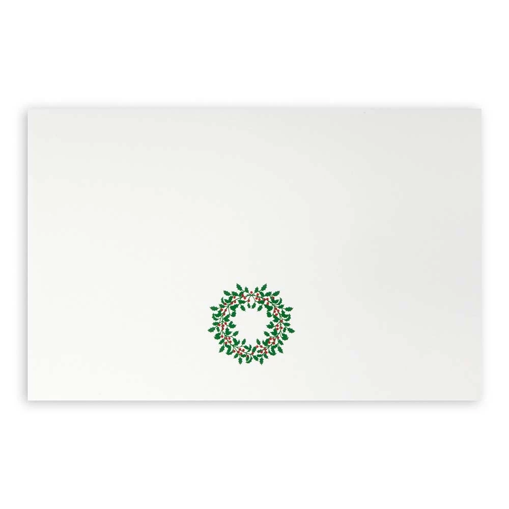 Christmas card holly circle smooth white