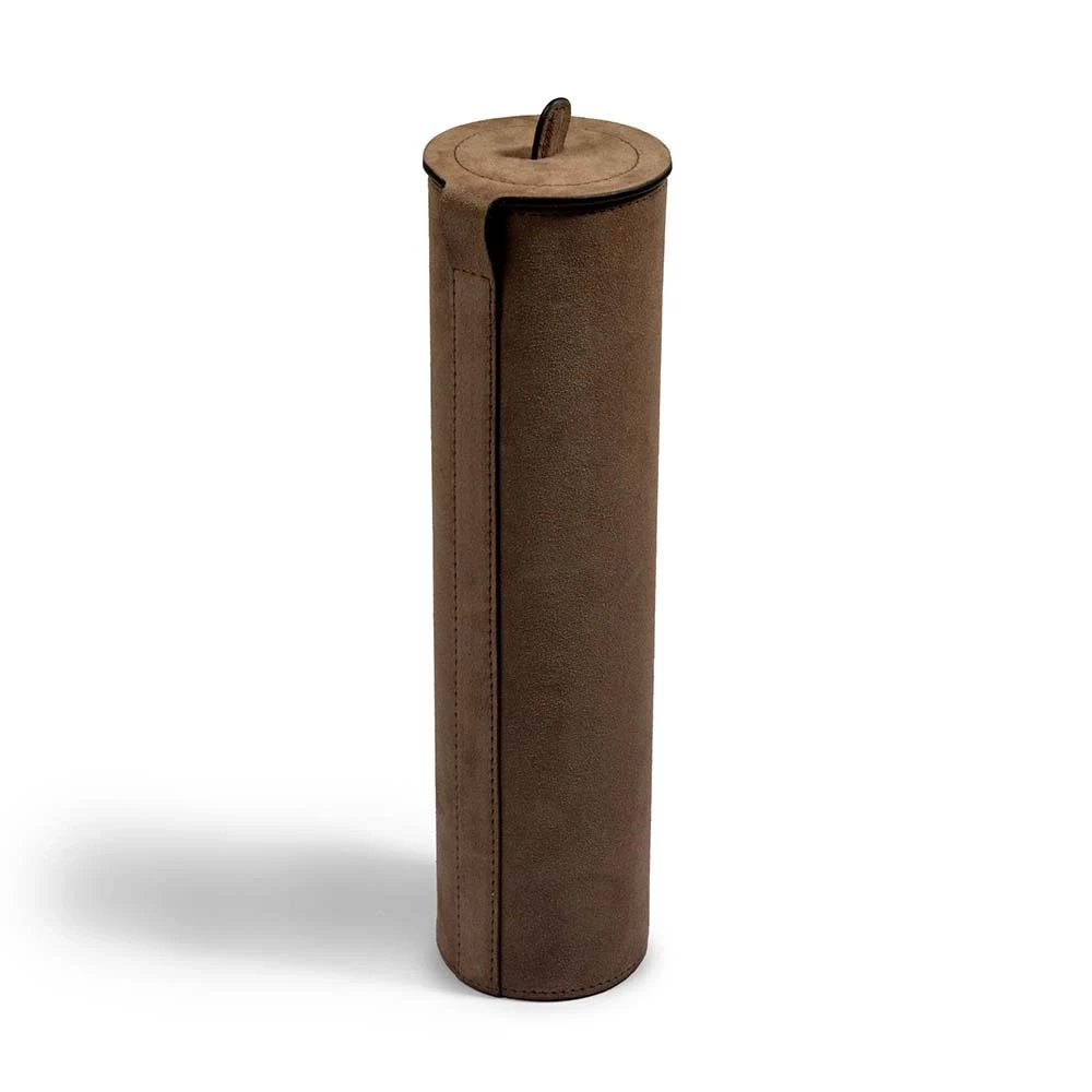 Suede Leather Matchbox Case – Walnut