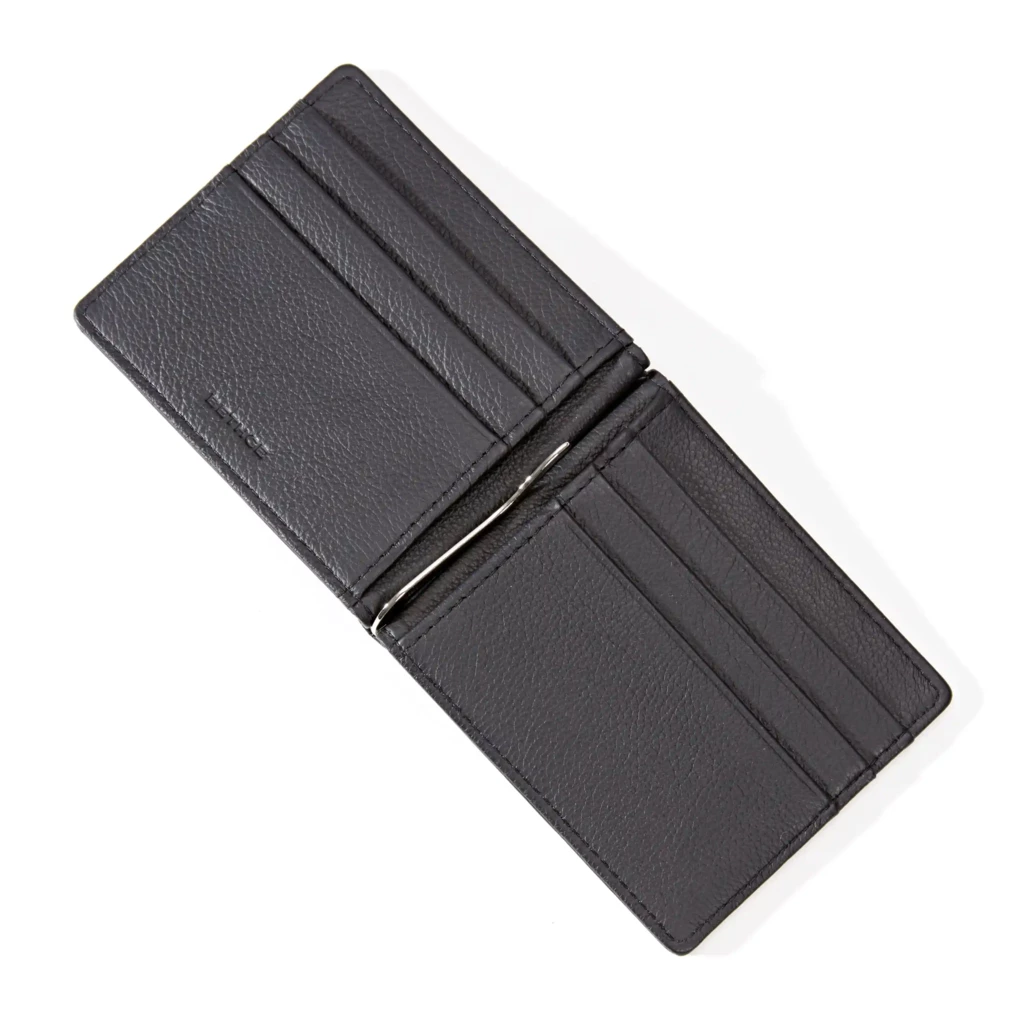 Card Wallet w. Money Clip, 6 cc, Koll. 1977, leather, olive