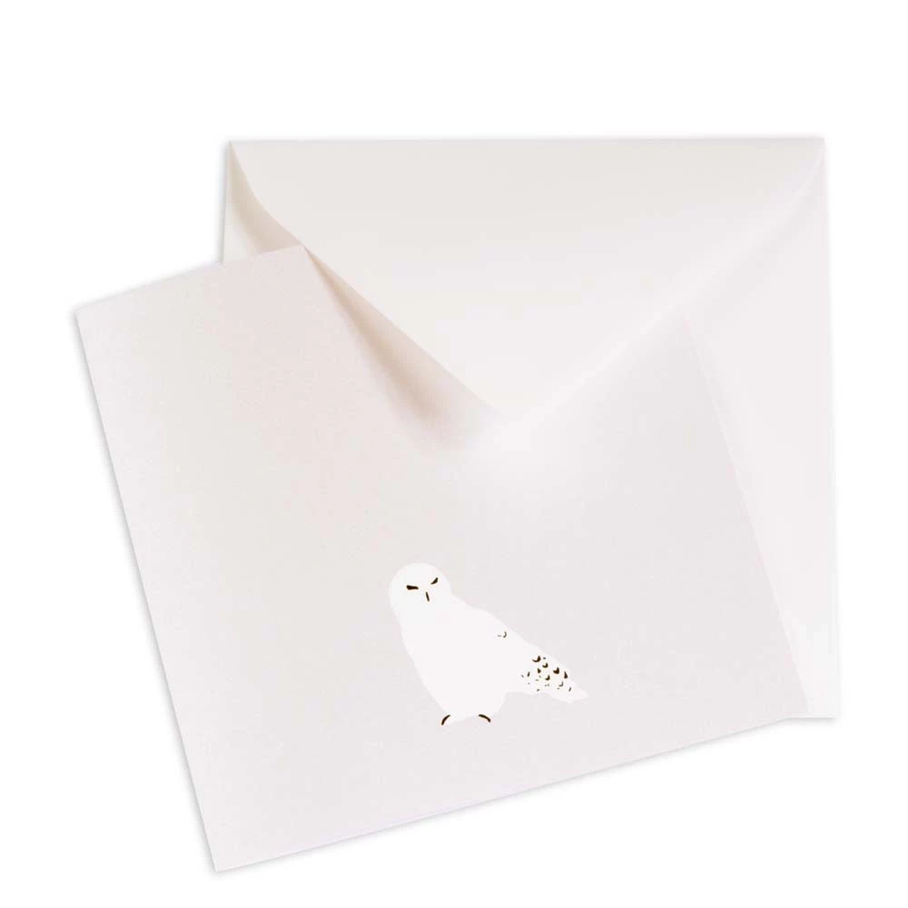 Christmas card snow owl pearl