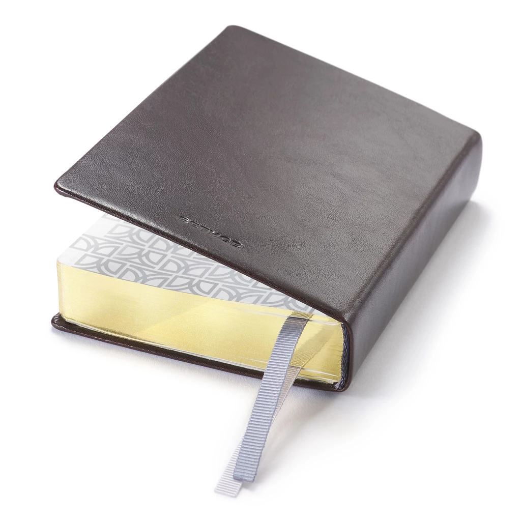 Pocket Daily Planner 2027 - One Day Per Page - Vegan Leather - TeBe-Skin Black - 9.5 x 13 