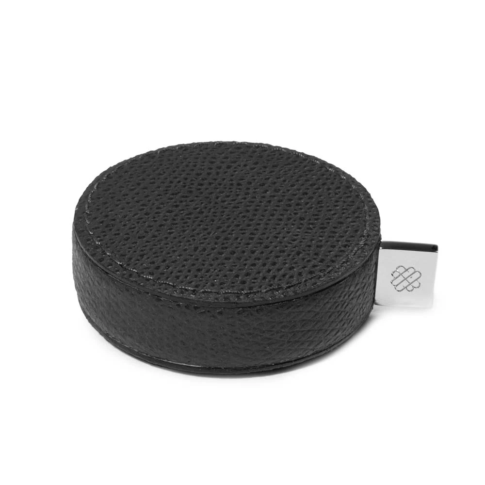 Tape measure, leather, length 150 cm, dark grey