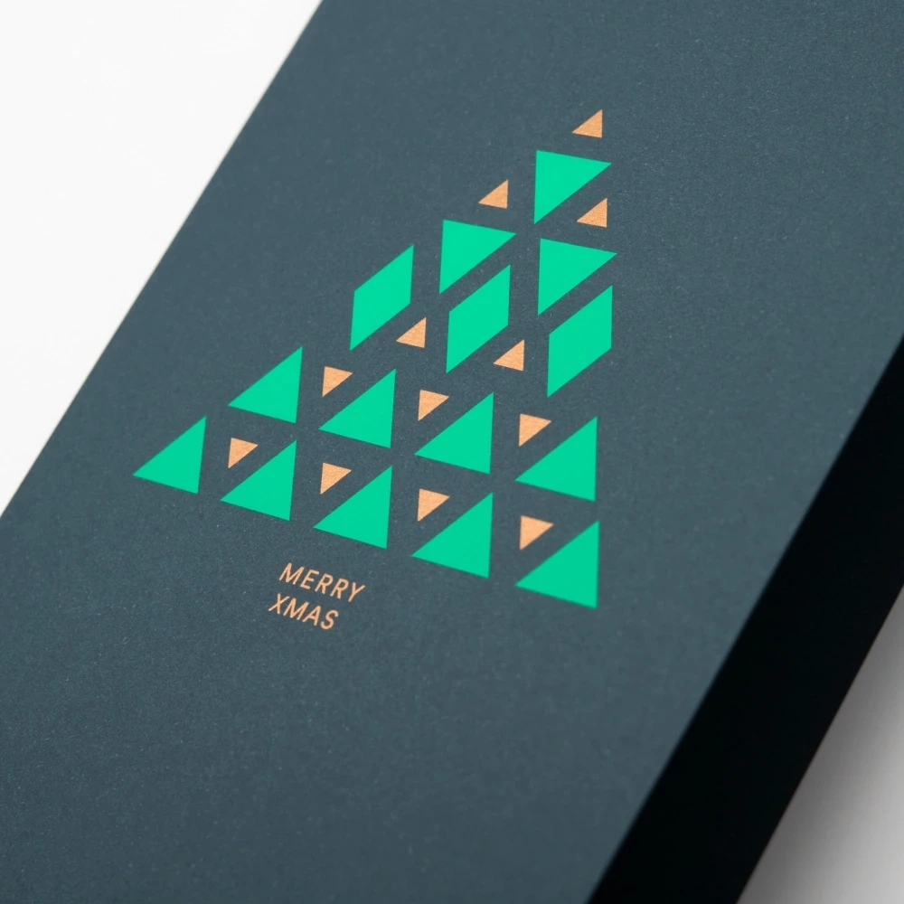 Christmas card it's a tree green/gold